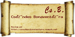 Csöndes Bonaventúra névjegykártya
